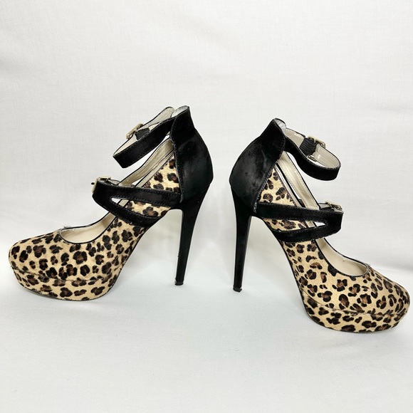 Colin Stuart Leopard Print Platform Heels Mary Jane Stiletto Pumps‎ Women’s 10 - Picture 5 of 11